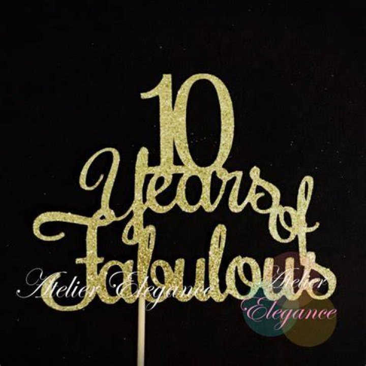10 Years of Fabulous Cake Topper 10th Birthday Cake Topper Etsy
