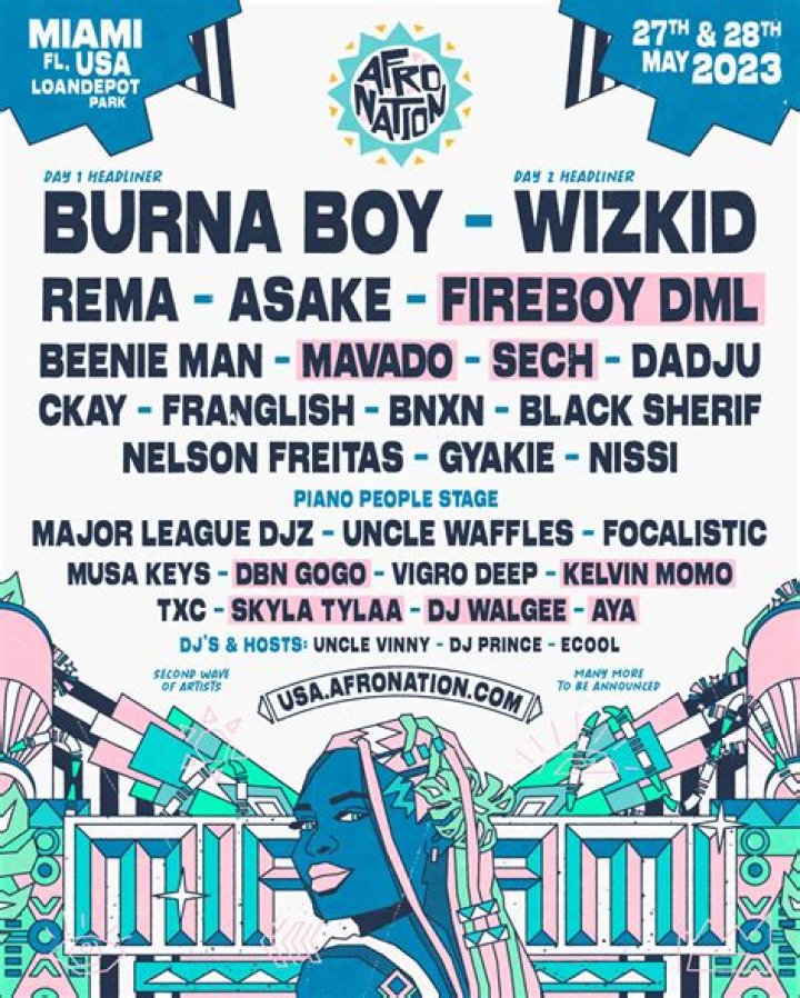 Afro Nation Miami 2023 May 2728 at LoanDepot Park on Sat, May 27th