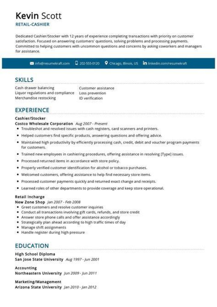 Cvs Clerk Cashier Resume Sample Resume Example Gallery