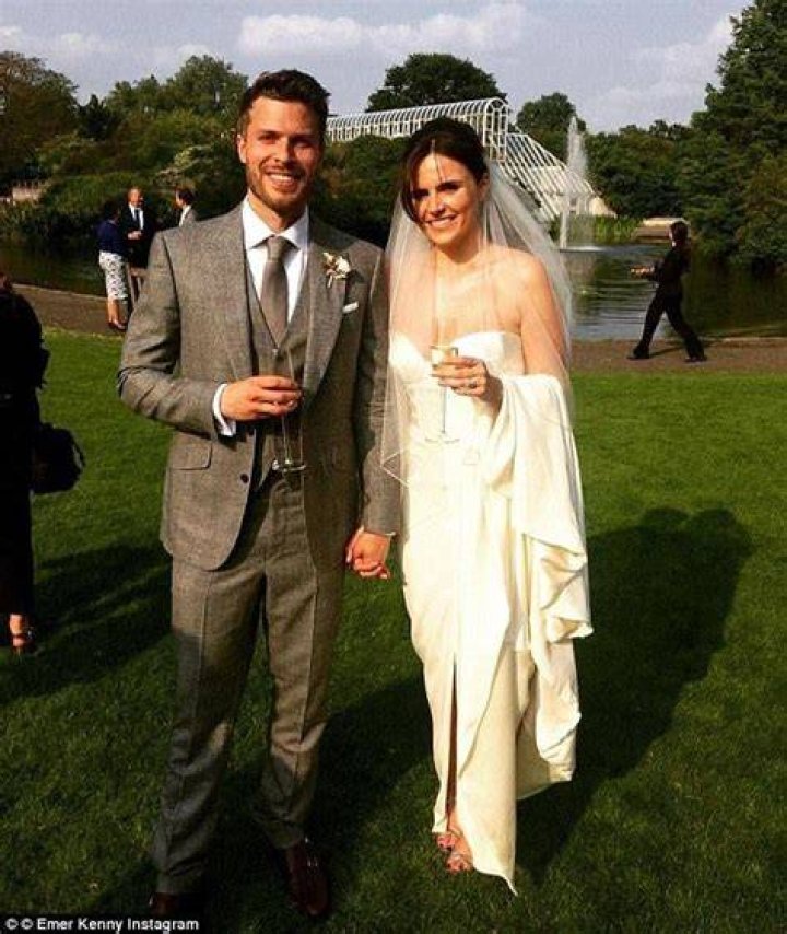 Emer Kenny with Rick Edwards on their wedding day Emer kenny