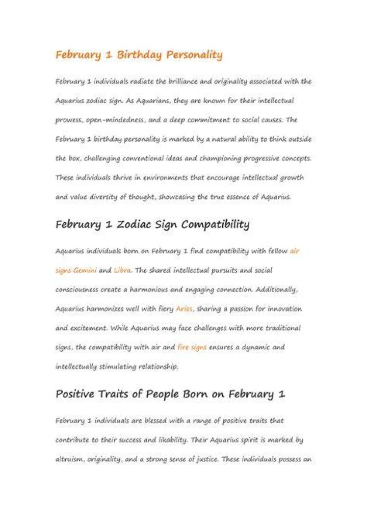 february 1 birthday personality