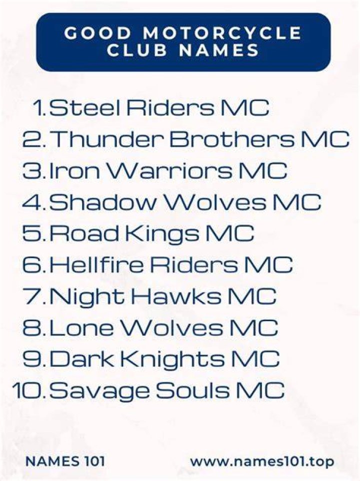 Good Name Generator Motorcycle Club Names Reviewmotors.co