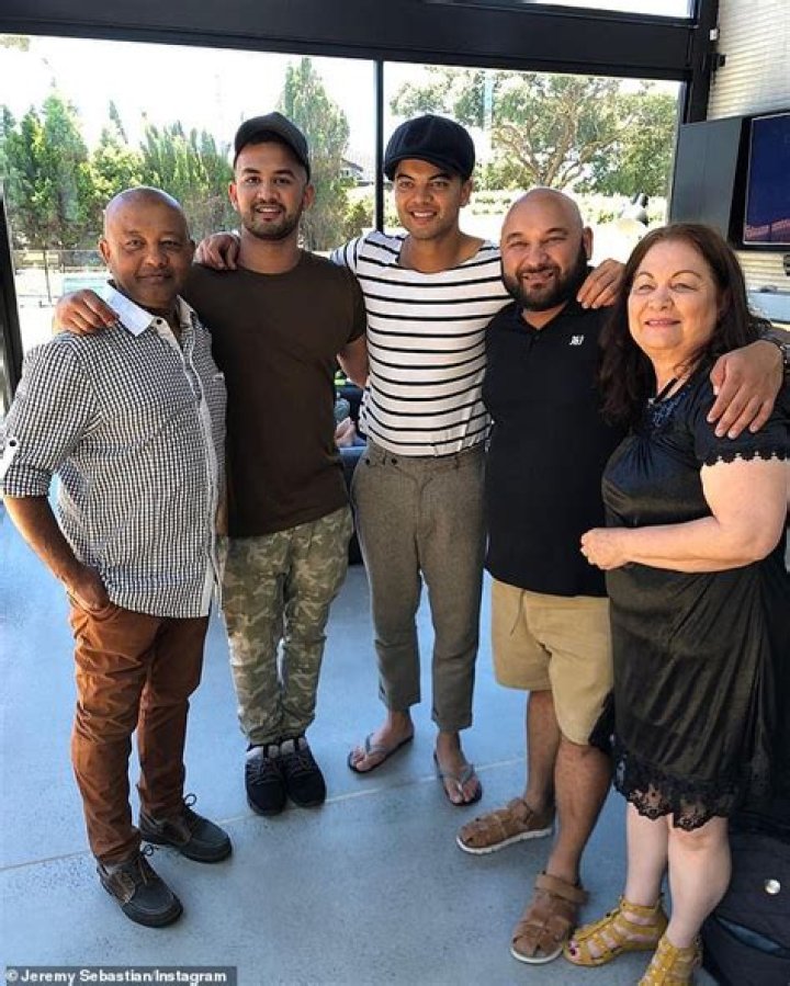 Guy Sebastian congratulates his youngest brother Jeremy as he