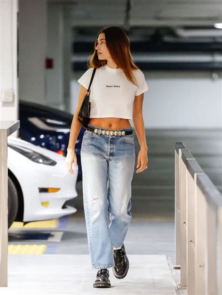 Hailey Bieber Sports a Shirt Reading "Nepo Baby" Vogue