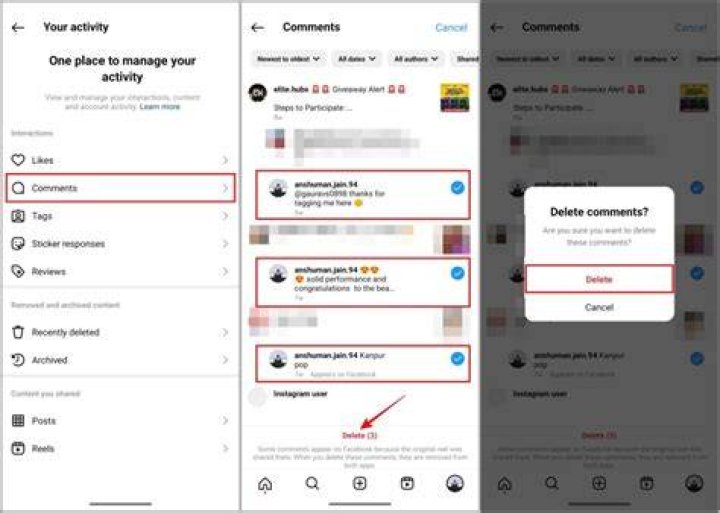 How To Delete Comments Instagram YouTube