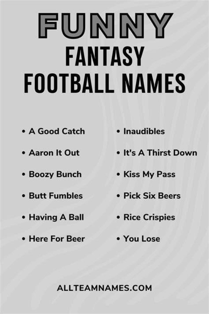 Inappropriate Fantasy Football Names 2024 Thea Jackquelin