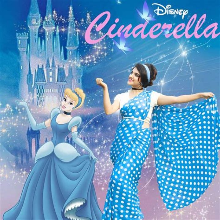Meenakshi Dinesh recreating Cinderella in saree South Indian Actress