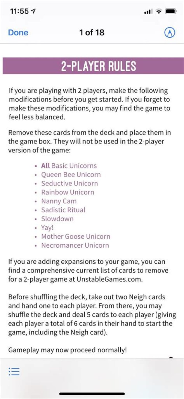 Newbie alert! 2 player game clarification please! r/UnstableUnicorns