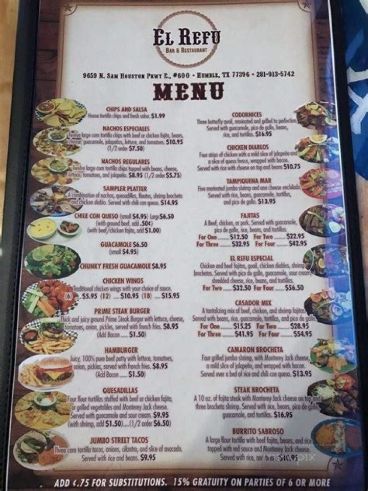 Online Menu of El Refu, Humble, TX
