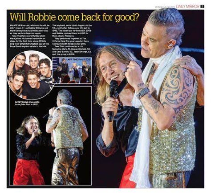 Robbie Williams Will Reunite With Take That For a Fundraising Virtual