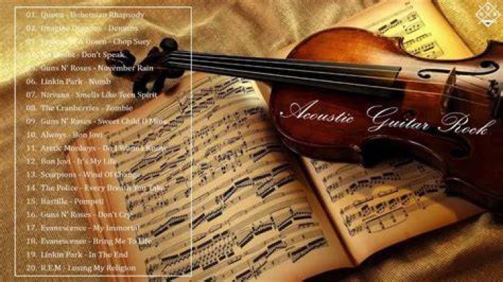 Rock Instrumental Music - Acoustic guitar covers of rock popular songs - violin cover rock songs
