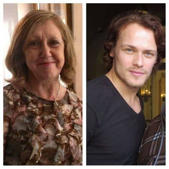 Sam and his Mum Sam heughan, Sam heughan family, Jamie fraser outlander