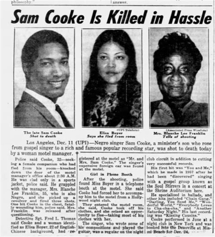 Sam Cooke Autopsy And Death Cause Who Killed American Singer?