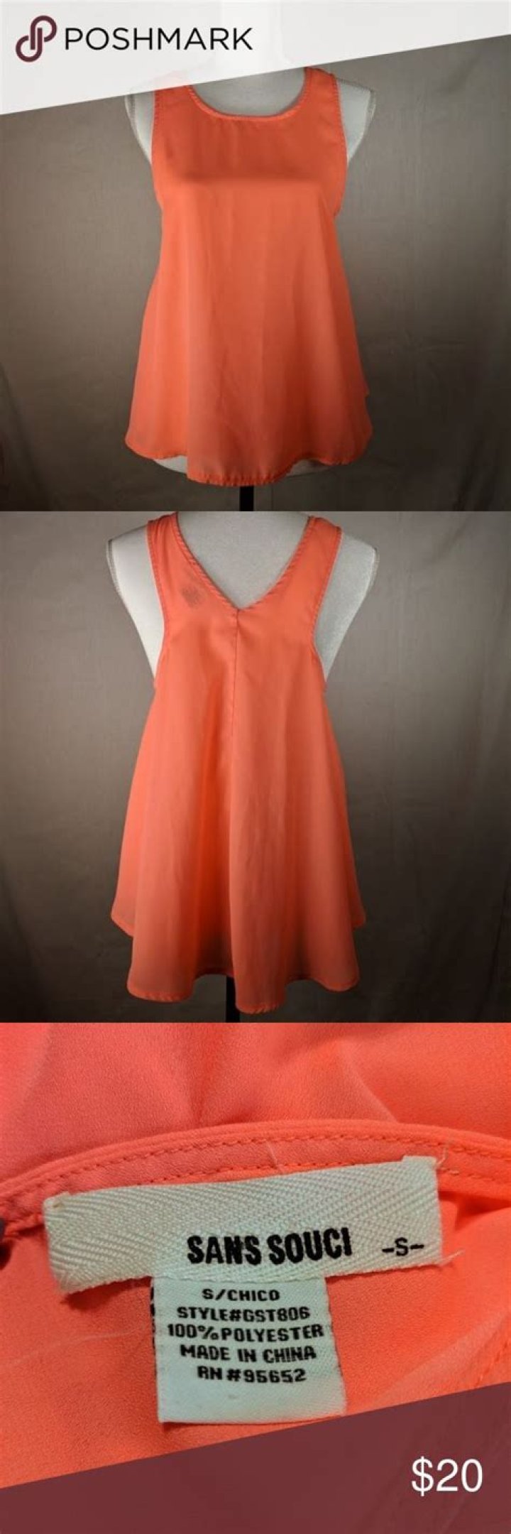 Sans Souci Tank Top Small Hippy Boho Style Sans Souci Tank Top Small