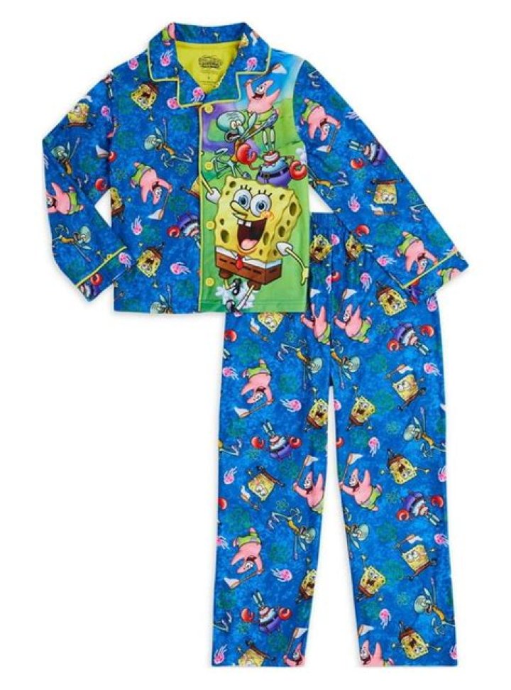 Spongebob Boys Long Sleeve Pajamas Set, 2Piece, Sizes 412