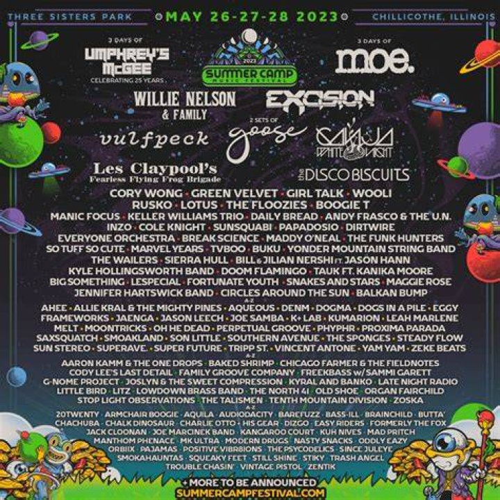 Summer Camp Music Festival 2023 in Peoria at Three Sisters Park