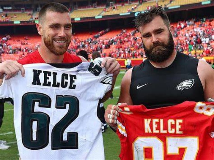 Travis and Jason Kelce's Mom's Outfit in Pro Football Hall of Fame