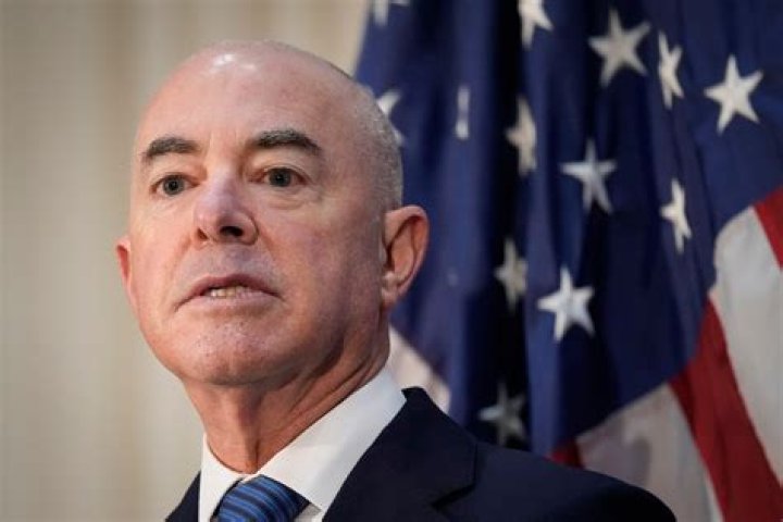 U.S. Homeland Security Secretary Alejandro Mayorkas and his wife, Tanya
