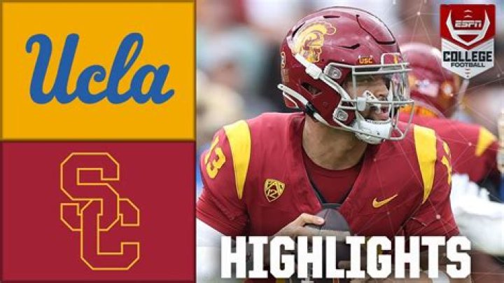 USC football, Trojans, UCLA football, College Football Playoff, Caleb Williams, Caleb Williams in USC uni with USC football stadium in the background